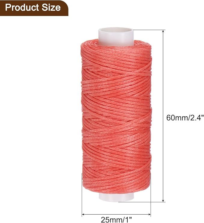 uxcell Leather Sewing Waxed Thread, 55 Yards / 50m 0.8mm 150D Flat Polyester - Image 6