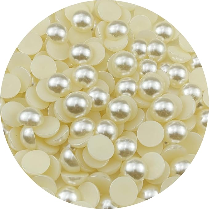200pcs 14mm Half Pearls for Crafts Flatback Round Half Pearl Beads for Jewelry by Unknown