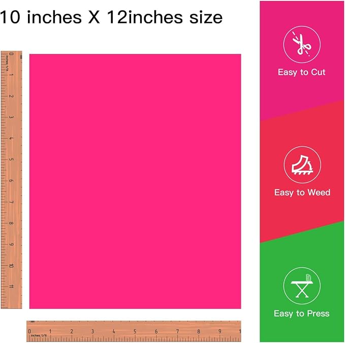 JANDJPACKAGING Neon Pink HTV Heat Transfer Vinyl - Image 2
