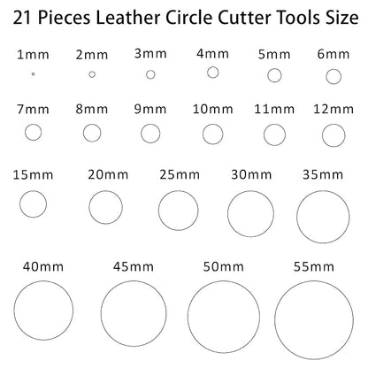 21 Pieces Leather Circle Cutter Tool Set, Hole Punch Tools - Image 2