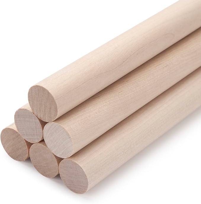 Wooden Dowel Rods Wood Dowels for Crafts, Unfinished Hardwood Sticks for Arts by Coowayze