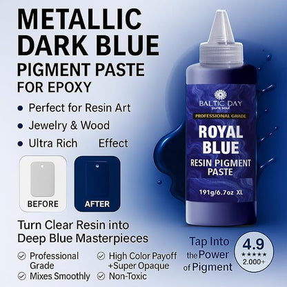 Royal Blue Epoxy Resin Pigment Paste XL – Opaque Epoxy Dye & High Concentration - Image 4