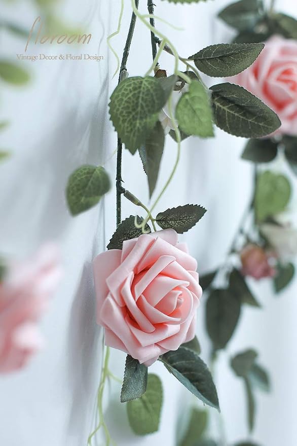 Floroom Artificial Flowers 25pcs Realistic Peach Pink Foam Fake Roses - Image 7