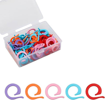 Hilsayum 120pcs Knitting Stitch Rings Plastic Stitch Markers - Image 2