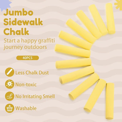 Fulmoon 40 Pcs Jumbo Sidewalk Chalk - Image 5