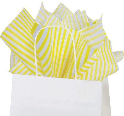 Flexicore Packaging Yellow Pin Stripe Print Gift Wrap Tissue Paper Size: 15 - Image 4