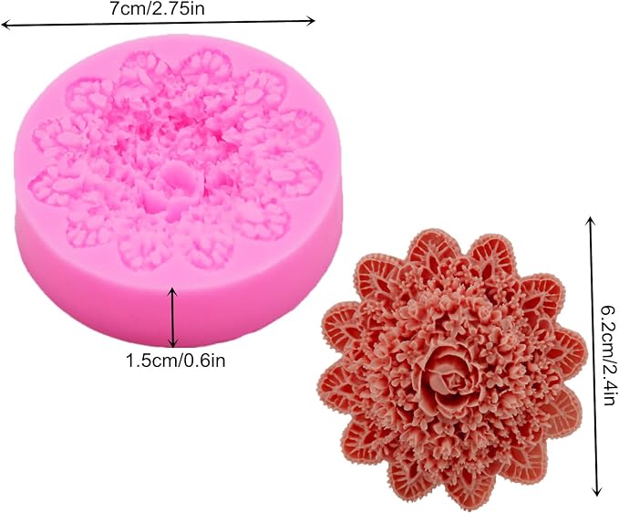 Lace Flower Silicone Mold for Candle, Cake Decorating, Ploymer Clay - Image 2