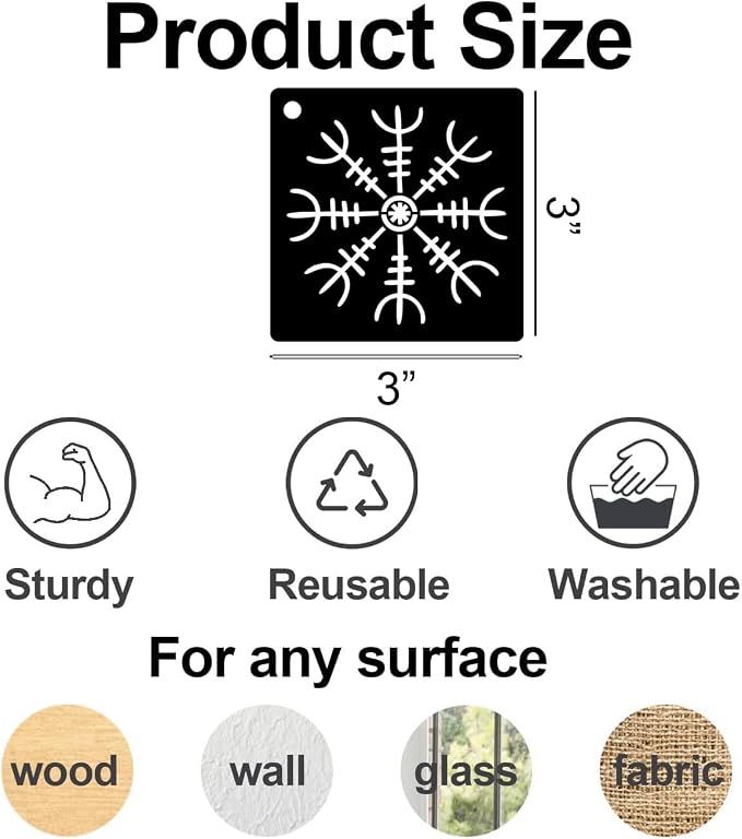 Viking Stencils for Painting 3inch Reusable Runes Stencil Celtic Template - Image 2