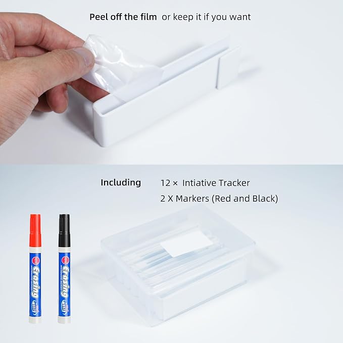 White Acrylic Erasable Screen Top Initiative Trackers 12PCS - Image 6