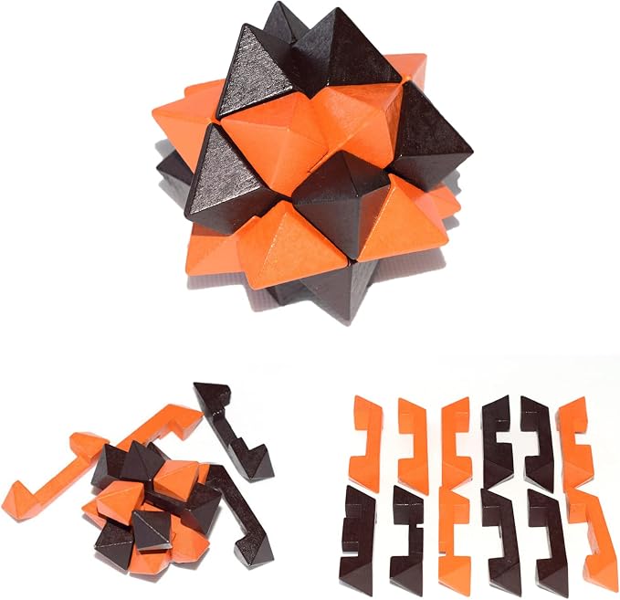 18 Pack Wooden Brain Teaser Puzzles Wooden Burr Puzzles Brain Teaser Puzzle - Image 4