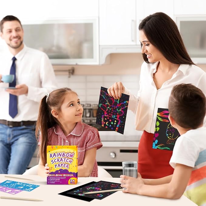 FUNNYB&G Rainbow Scratch Paper Art - Image 5