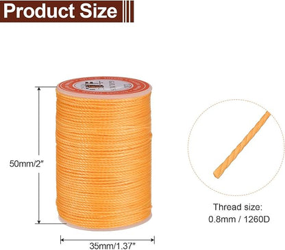 uxcell Round Leather Sewing Waxed Thread, 55m / 60 Yards Polyester Wax String - Image 2