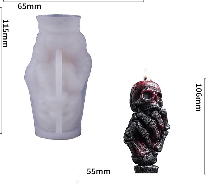 Skull Hand Ghost Cylinder Molds Silicone Wave Spiral Candle Mold - Image 4