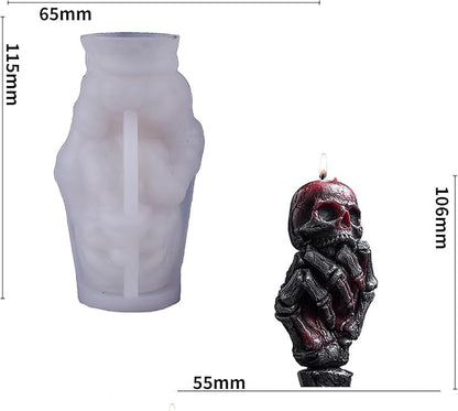 Skull Hand Ghost Cylinder Molds Silicone Wave Spiral Candle Mold - Image 4