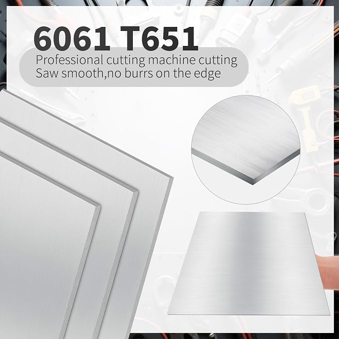 Amyhill 12 Pcs 6061 T651 Aluminum Sheet Metal 12 x 12 x 1/64 Inch Thin Flat - Image 3