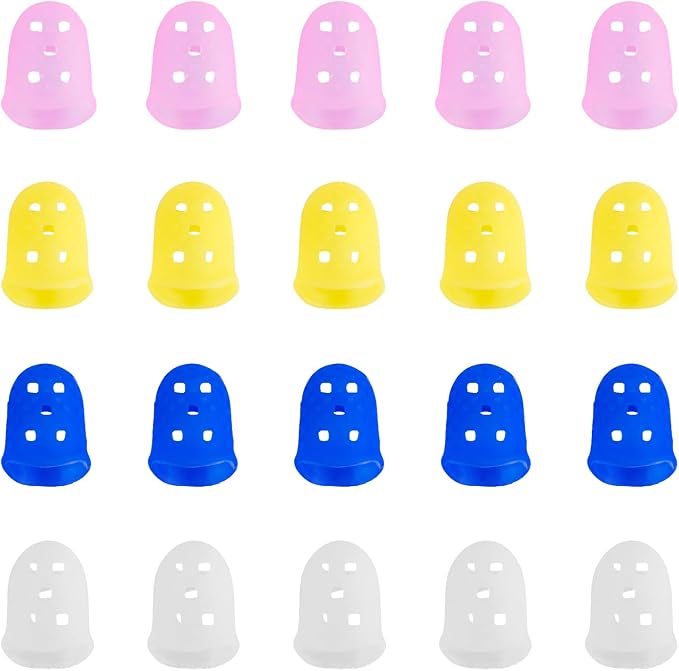 Guitar Fingertip Protector Silicone Thimble 20 PCS Rubber Finger Tips - Image 7