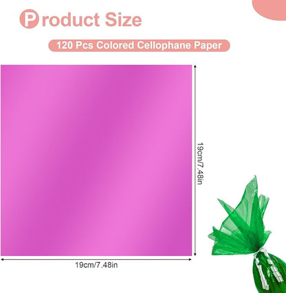 PEASUG 120 PCS Cellophane Sheets, Cello Sheets, Cellophane Paper Sheets - Image 2