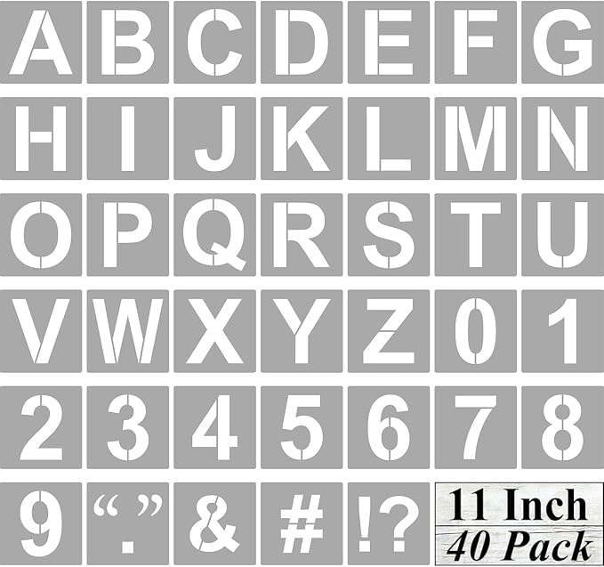 Alphabet Letter and Number Stencils 11 Inch by REOLAN