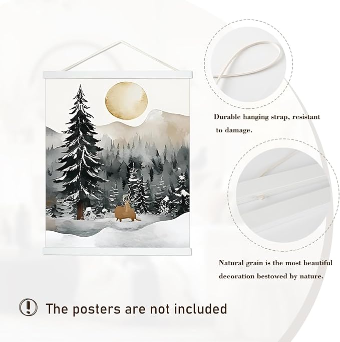 Artmag Magnetic Poster Hanger Frame, 21x29 21x18 21x15 Light Wood Wooden Magnet - Image 2