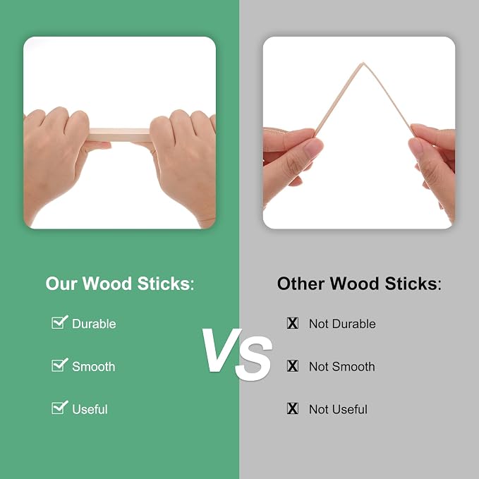 10-Pack Wood Square Dowel Rods, 25/64 x 6 Inch Unfinished Wooden Square Dowel - Image 5
