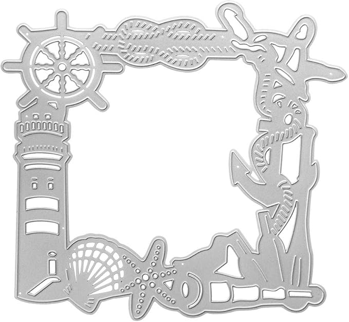 Metal Shell Ocean Element Background Frame Cutting Dies, Ocean Element Shell by ABTOLS