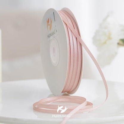 HUIHUANG Rose Gold Ribbon 1/8 inch Solid Color Thin Satin Ribbon 100 Yards - Image 4