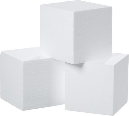 Crafare 3 Pack Craft Foam Blocks 5x5x5 Inch Polystyrene Square Foam Cubes by Crafare