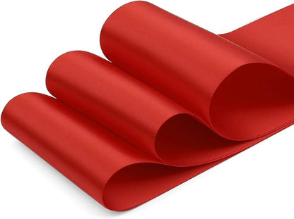 Humphrey's Craft 4 Inch Scarlet Red Double Faced Satin Ribbon - Image 2