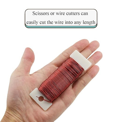 HAHIYO 22Gauge Red Metal Floral Wire - Image 3