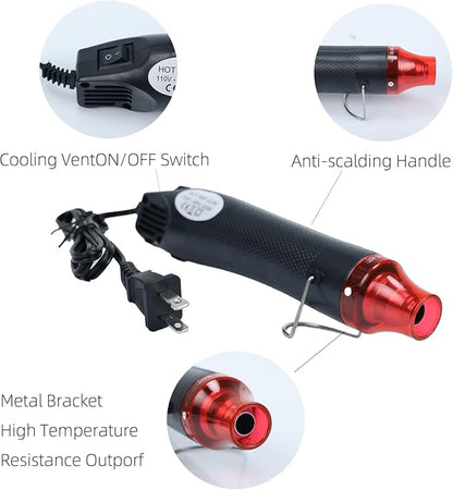 Heat Gun for Crafting, 110V 300W Handed Hot Air Gun, 3.28FT Ultra-Long Cable - Image 6