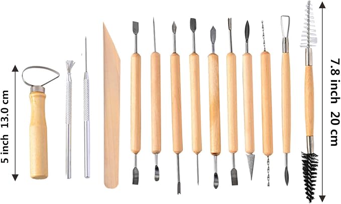 S & E TEACHER'S EDITION 19 Pcs Pottery Tools & Clay Sculpting Tools, Double - Image 2