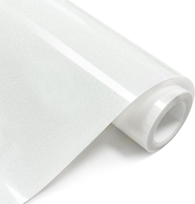 White Glitter HTV Heat Transfer Vinyl Rolls- 10" x 8ft. Glitter HTV White by Unknown