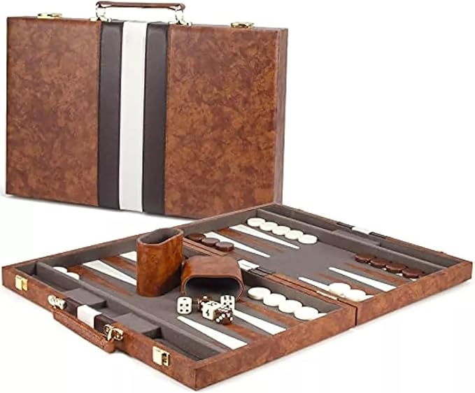 15inch Backgammon Set Classic Folding Board - Image 2