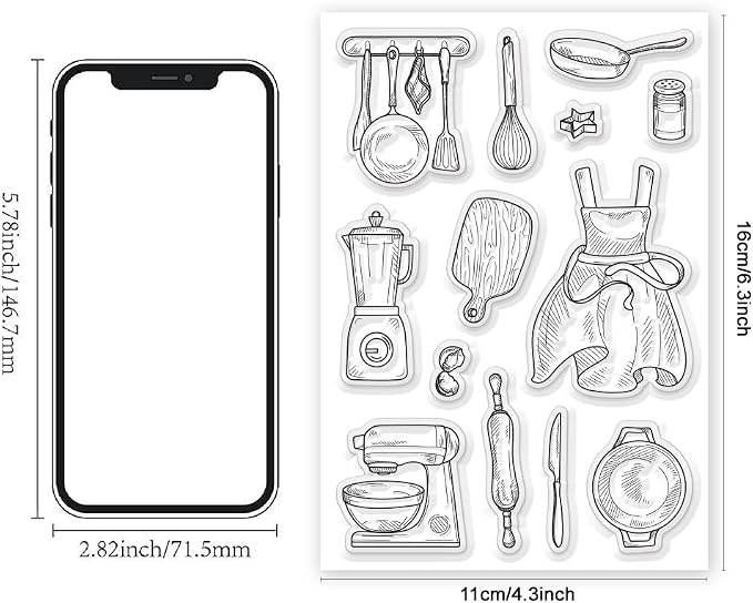 Kitchenware Clear Stamp 6.3x4.3 Cooking Tool Transparent Stamps - Image 2