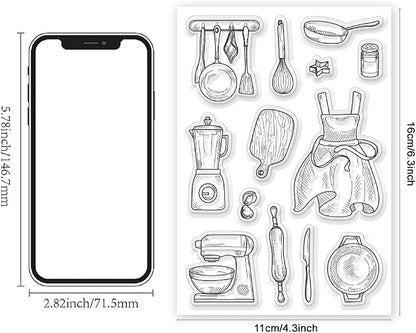 Kitchenware Clear Stamp 6.3x4.3 Cooking Tool Transparent Stamps - Image 2