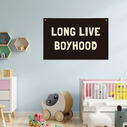 Long Live Boyhood Banner, Boys Room Decor, Canvas Banner Wall Hanging Flag Decor - Image 3