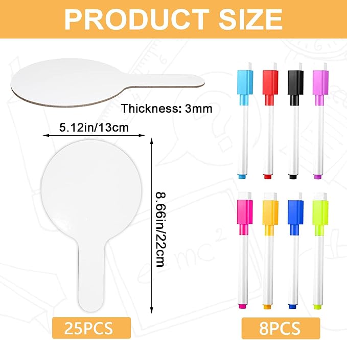 33Pcs Dry Erase Answer Paddles - Image 2