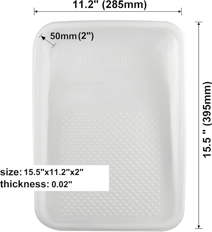 11-Pack 9 inch Disposable Plastic Paint Roller Tray -Come Up - Image 3