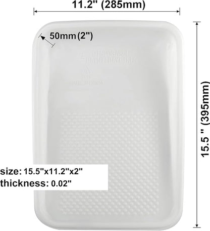 11-Pack 9 inch Disposable Plastic Paint Roller Tray -Come Up - Image 3