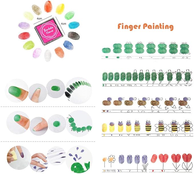 Dizdkizd Finger Craft Ink Pads, 20 Colors Craft Ink Pads - Image 4