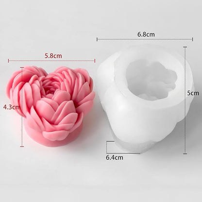Heart Rose Cylinder Candle & Resin Mold - Image 2
