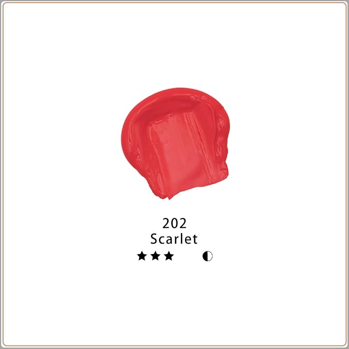 Artecho Red Acrylic Paint, Scarlet Red Paint Tubes, Art Craft Paints - Image 2