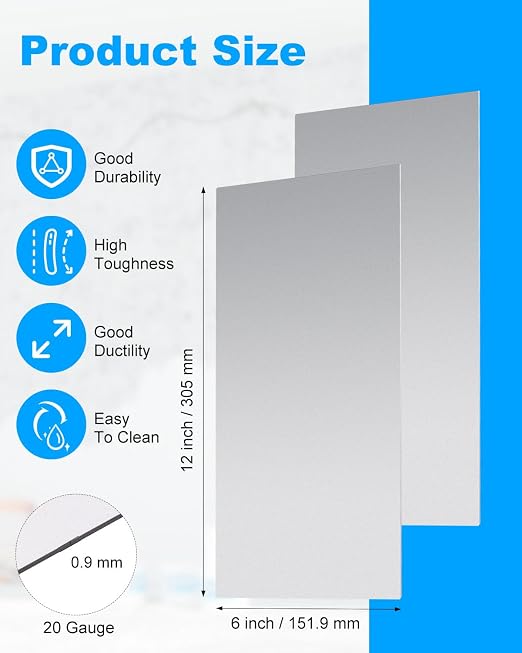 4 Pcs 20 Gauge Sheet Metal Plates, Weldable Steel Sheet Metal - Image 2