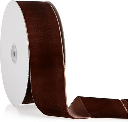 2" X 20 Yards Brown Velvet Ribbon by Bomybaw