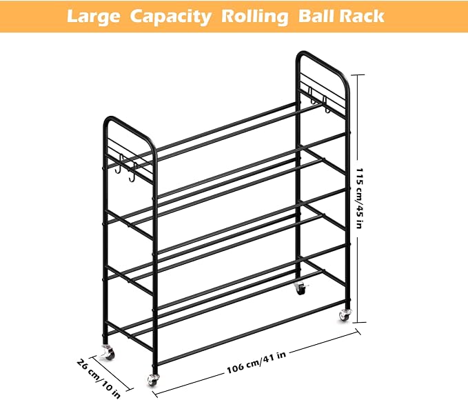 Ball Storage - 22.83" Basketball Cart - Image 2