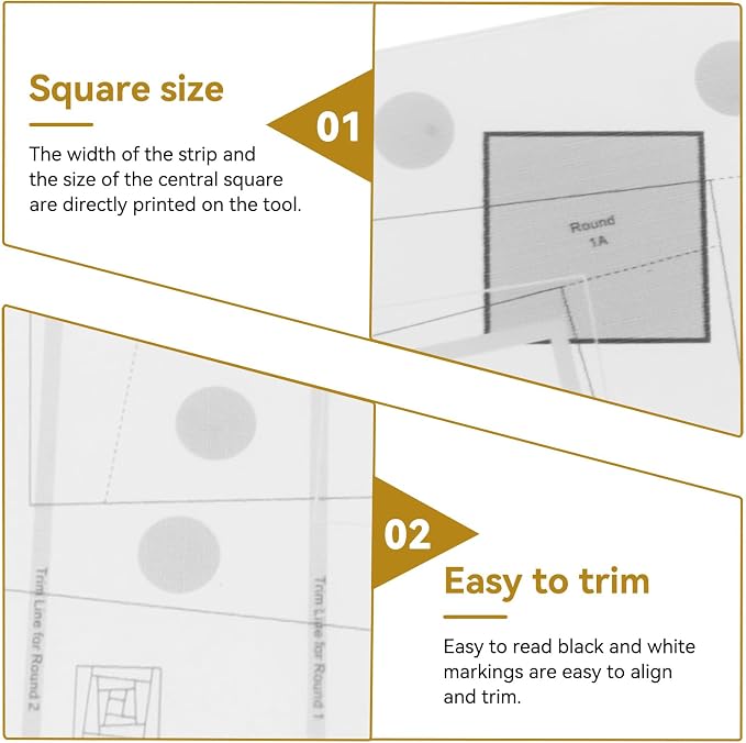 Sewing Rulers, Quilting Rulers Quilting Rulers Curvy Log Cabin Trim Tool - Image 2