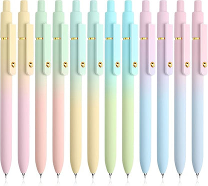 12 Pcs Gel Pens 0.5mm Quick Dry Black Ink Pens Fine Point Smooth Writing Pens by UIXJODO