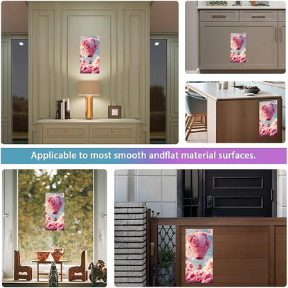 GLOBLELAND 4 Sheets Pink Roses Hot Air Balloons Rub on Transfers Pink Flower - Image 5