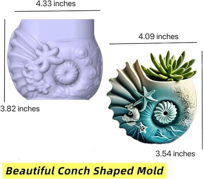 Sea Animal Candle Holder Resin Molds Silicone Epoxy Resin Jar Conch Shell - Image 2