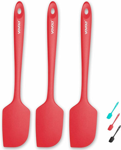 3 Pack Large Silicone Spatula for Kitchen, 600°F Heat resistant Rubber Spatulas by VOVOLY